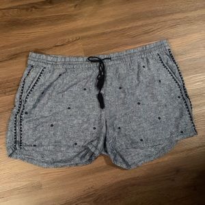 Tie Front Chambray Shorts